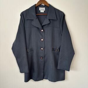 Stringbean Vintage Button Up Gray Lightweight Jacket